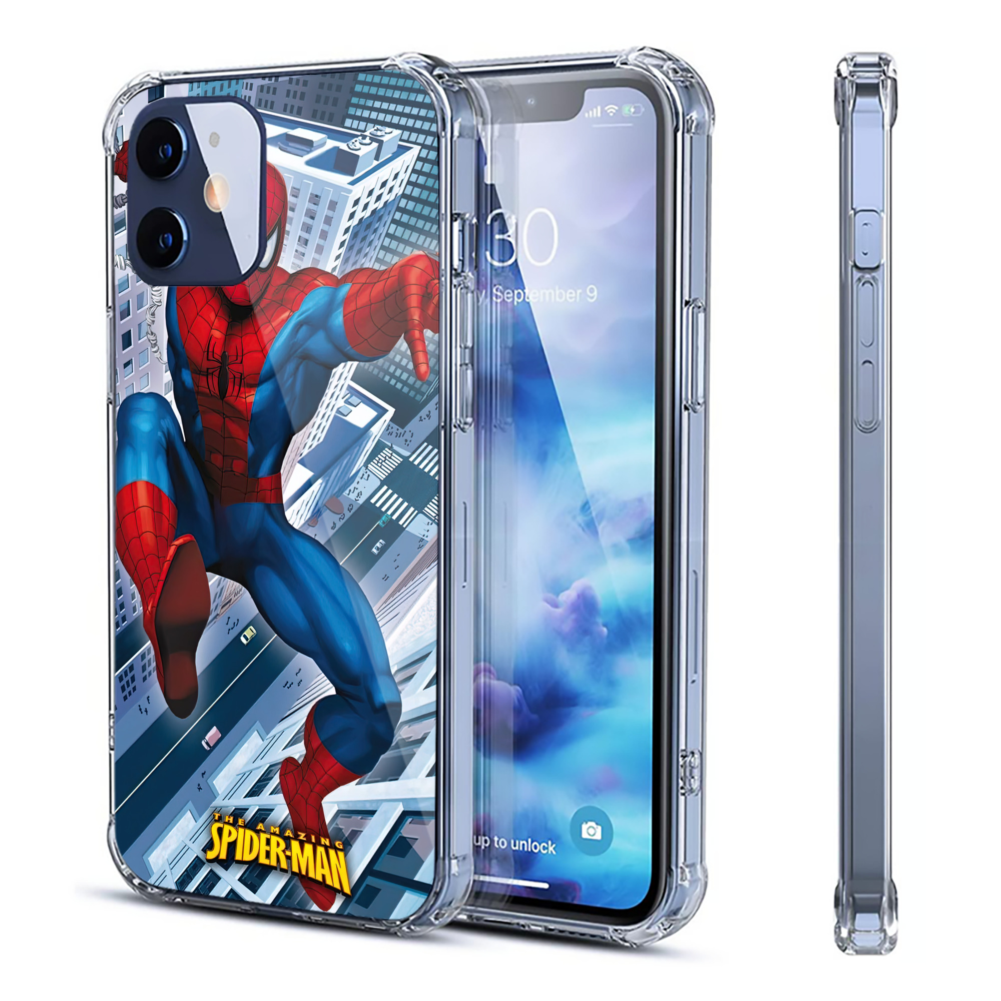（画像用） Spider Man スパイダーマン 【iPhone 12シリーズ対応】透明スマホケース（クリアソフトケース）